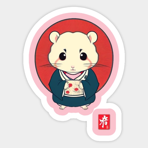 Asian Hamster Sticker by Jason's Finery